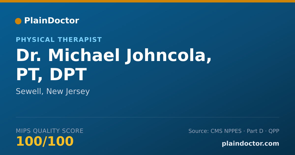 Shareable card for Michael Johncola, PT,  DPT - Physical Therapist, Sewell, NJ