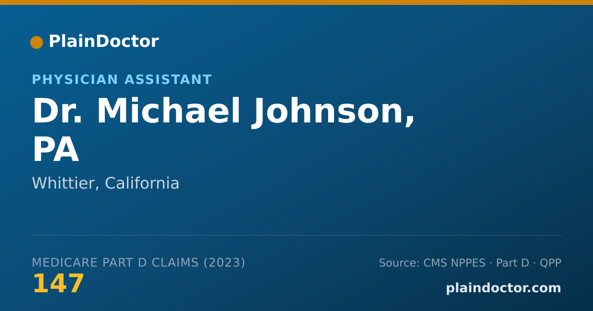 Shareable card for Michael Johnson, PA - Physician Assistant, Whittier, CA