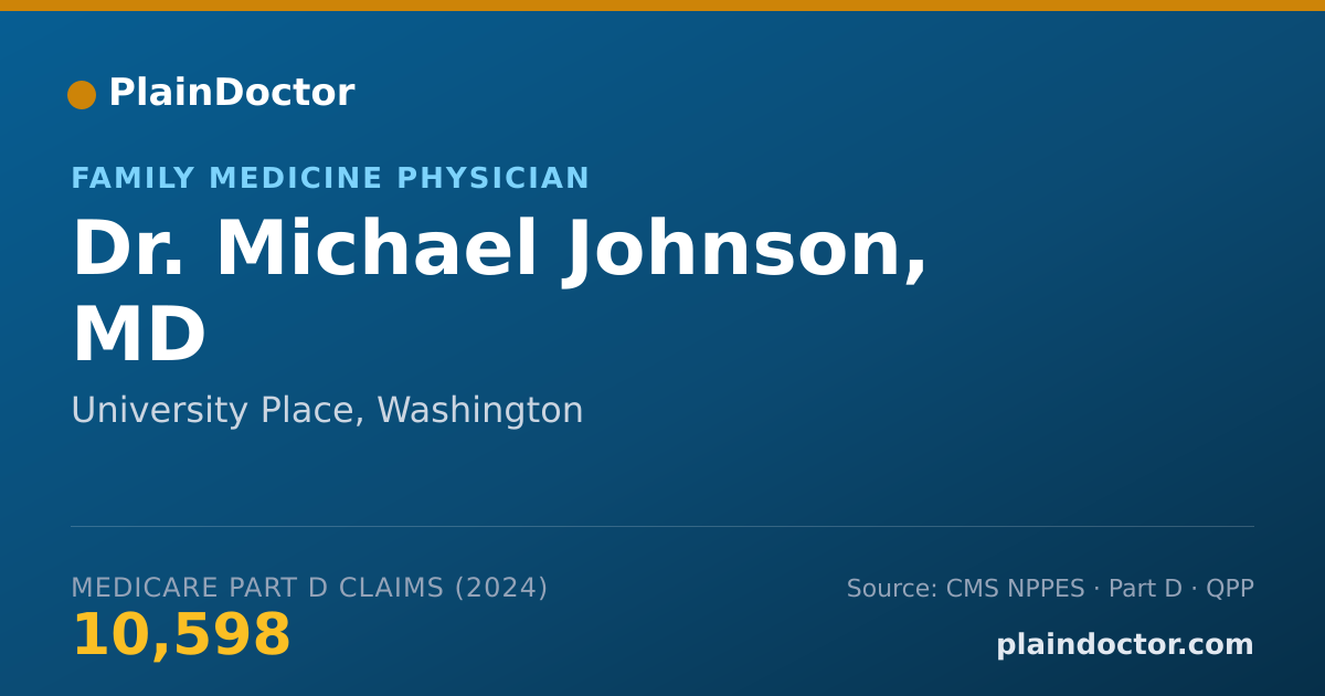 Shareable card for Michael Johnson, MD - Family Medicine Physician, University Place, WA
