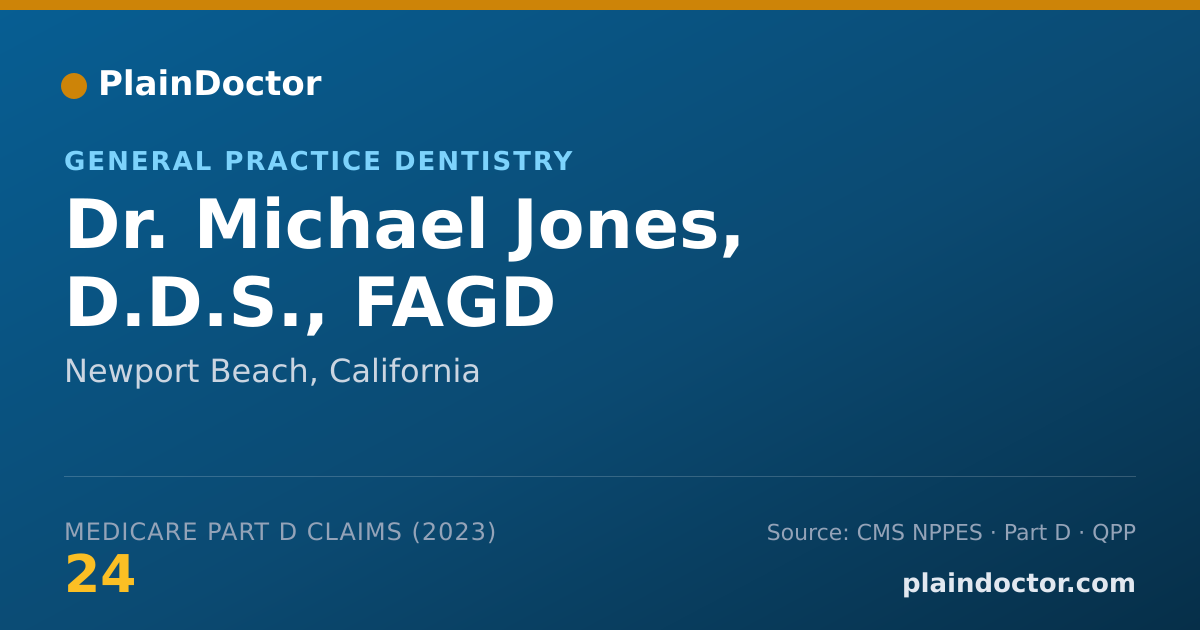 Shareable card for Michael Jones, D.D.S., FAGD - General Practice Dentistry, Newport Beach, CA