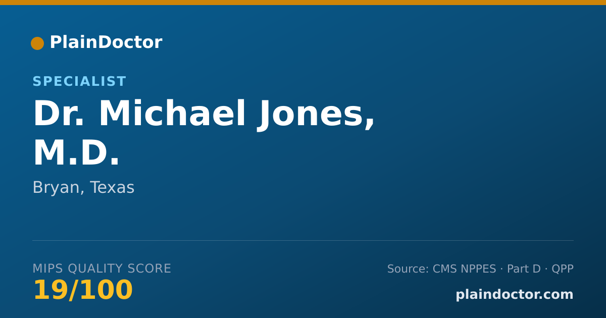 Shareable card for Michael Jones, M.D. - Specialist, Bryan, TX