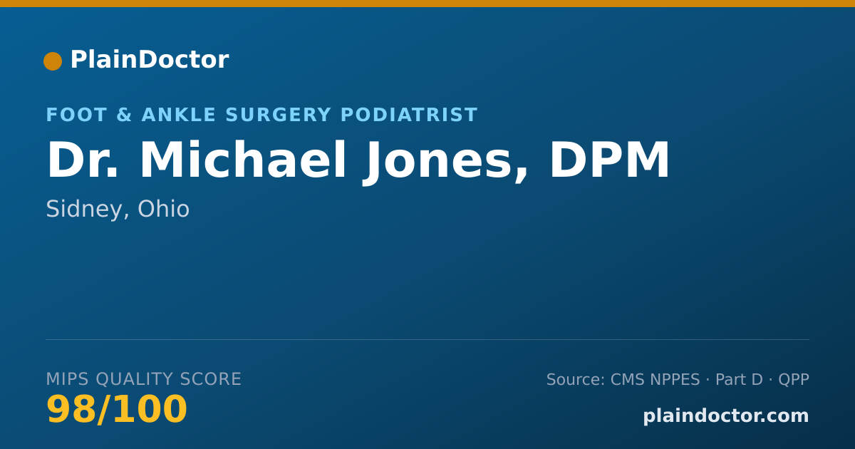 Shareable card for Michael Jones, DPM - Foot & Ankle Surgery Podiatrist, Sidney, OH