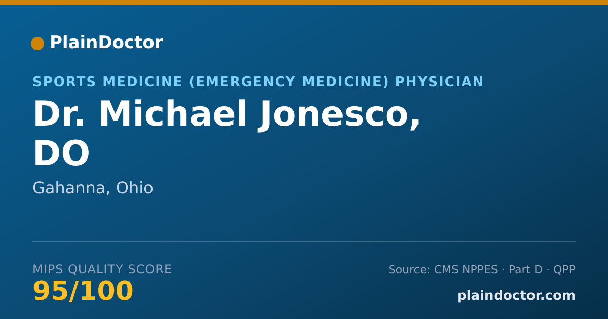 Shareable card for Michael Jonesco, DO - Sports Medicine (Emergency Medicine) Physician, Gahanna, OH
