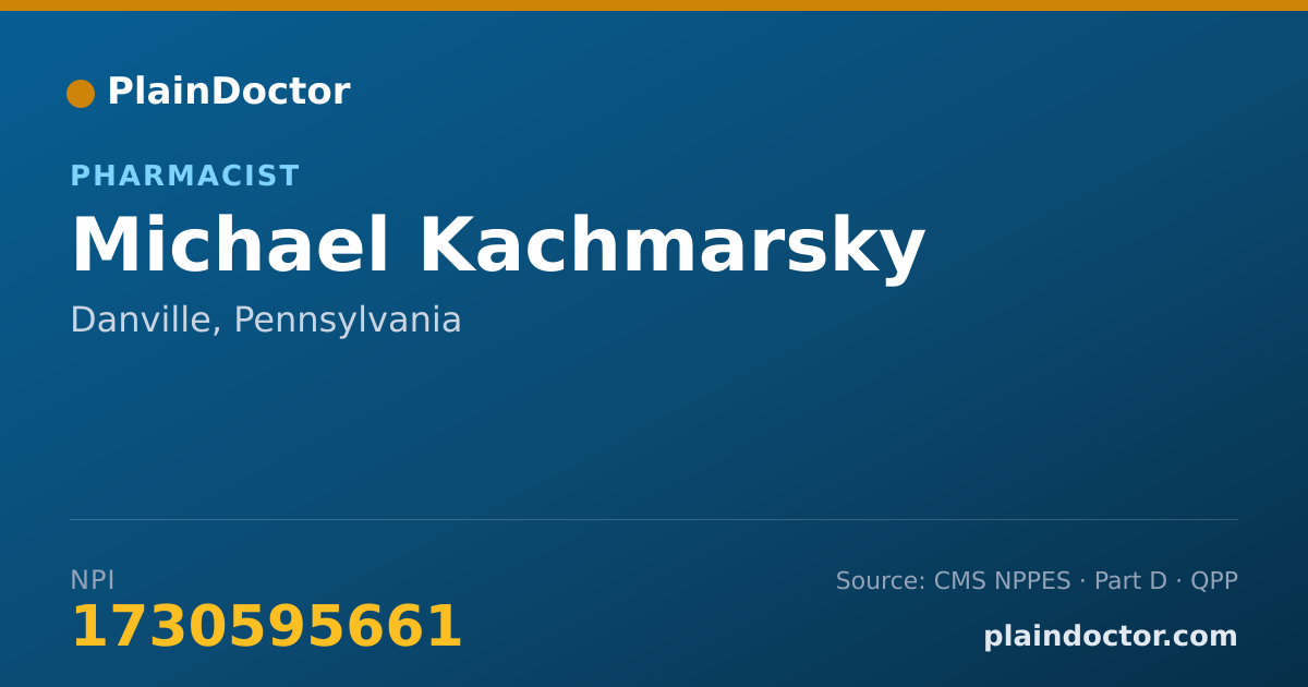 Shareable card for Michael Kachmarsky - Pharmacist, Danville, PA