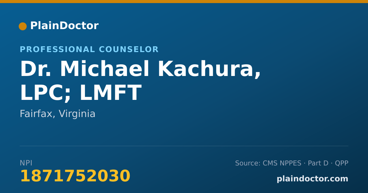 Shareable card for Michael Kachura, LPC; LMFT - Professional Counselor, Fairfax, VA