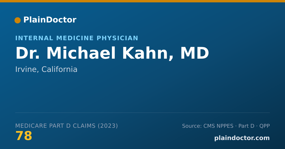 Shareable card for Michael Kahn, MD - Internal Medicine Physician, Irvine, CA
