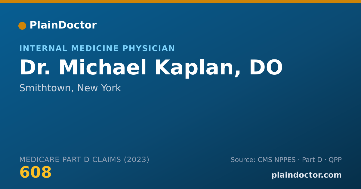 Shareable card for Michael Kaplan, DO - Internal Medicine Physician, Smithtown, NY