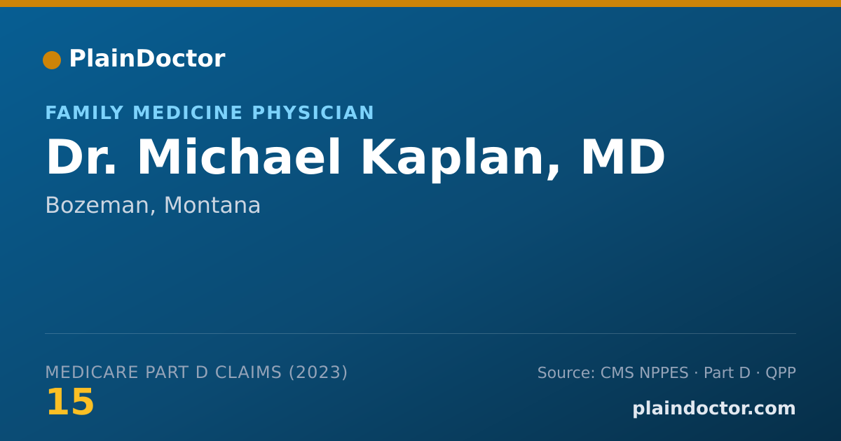 Shareable card for Michael Kaplan, MD - Family Medicine Physician, Bozeman, MT