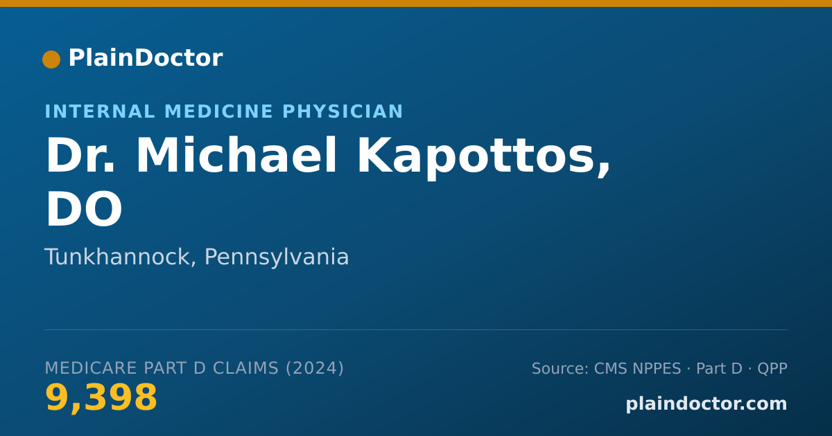 Shareable card for Michael Kapottos, DO - Internal Medicine Physician, Tunkhannock, PA