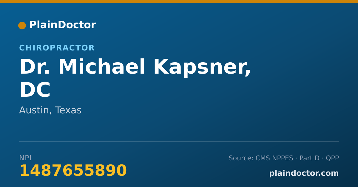 Shareable card for Michael Kapsner, DC - Chiropractor, Austin, TX