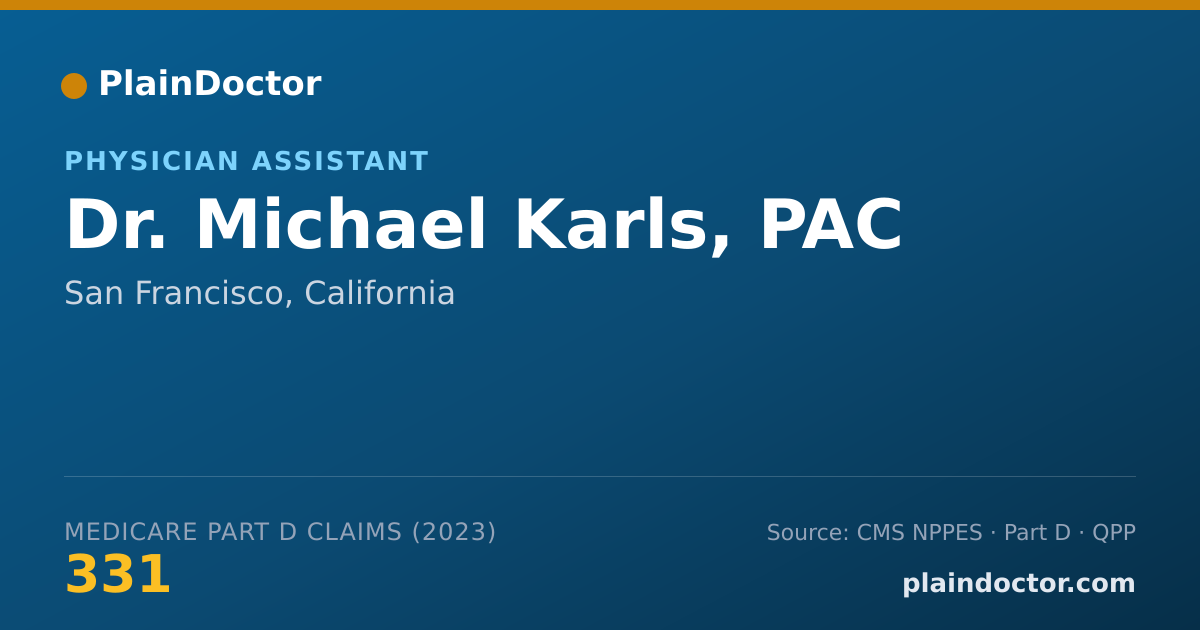 Shareable card for Michael Karls, PAC - Physician Assistant, San Francisco, CA