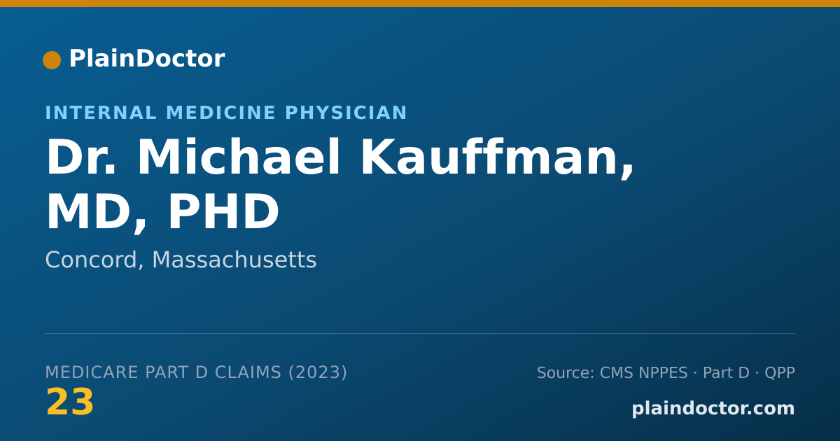 Shareable card for Michael Kauffman, MD, PHD - Internal Medicine Physician, Concord, MA