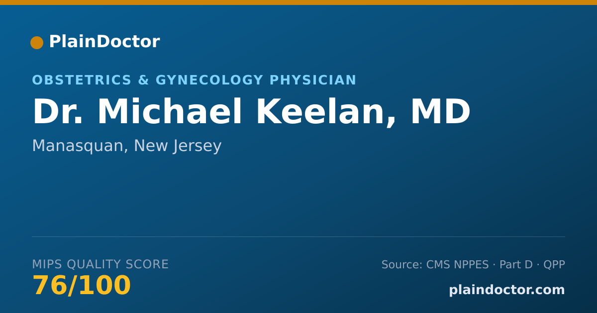 Shareable card for Michael Keelan, MD - Obstetrics & Gynecology Physician, Manasquan, NJ