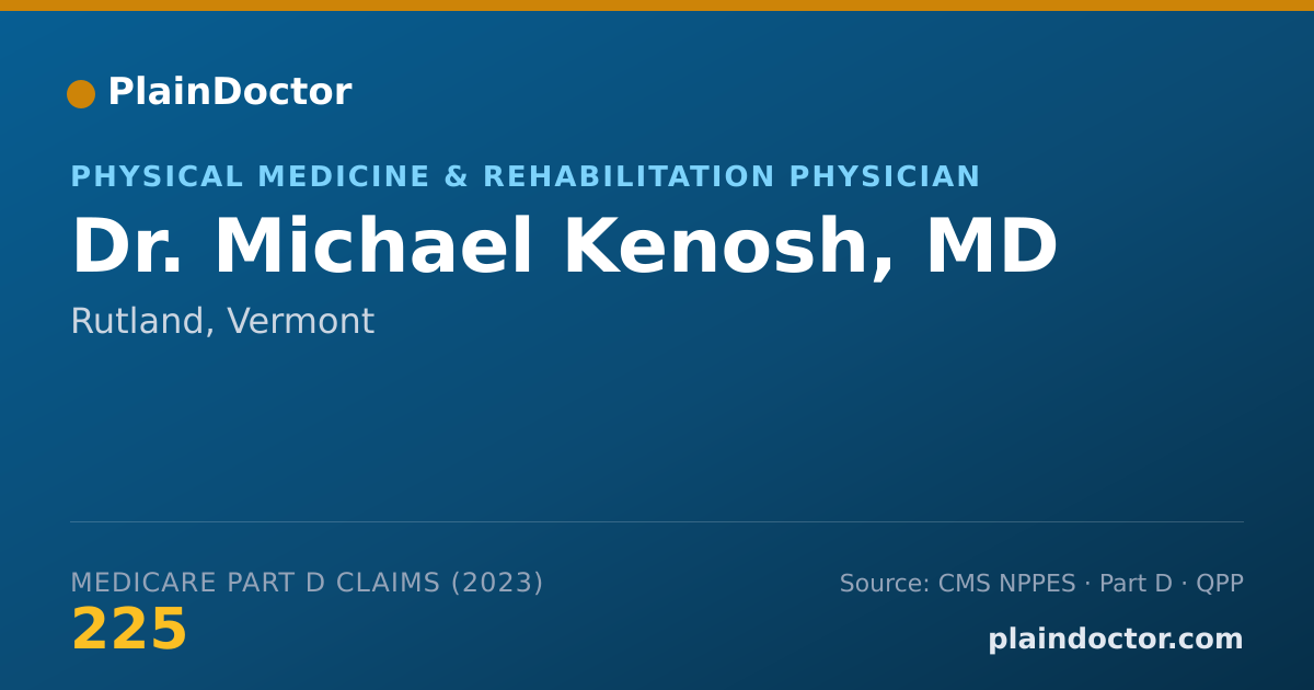 Shareable card for Michael Kenosh, MD - Physical Medicine & Rehabilitation Physician, Rutland, VT