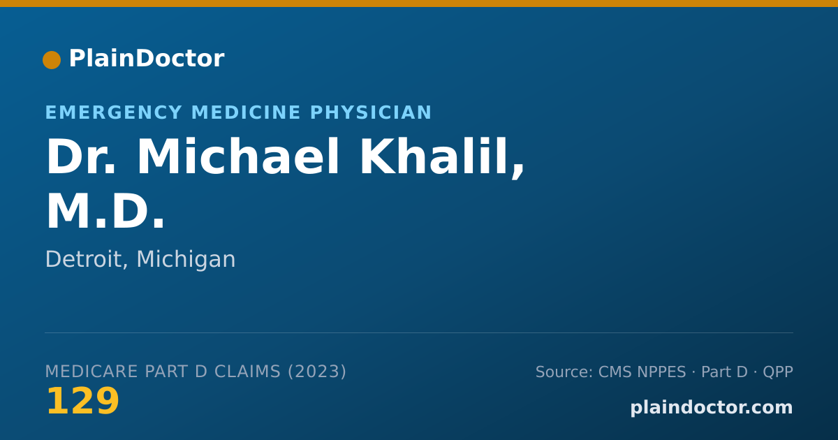 Shareable card for Michael Khalil, M.D. - Emergency Medicine Physician, Detroit, MI