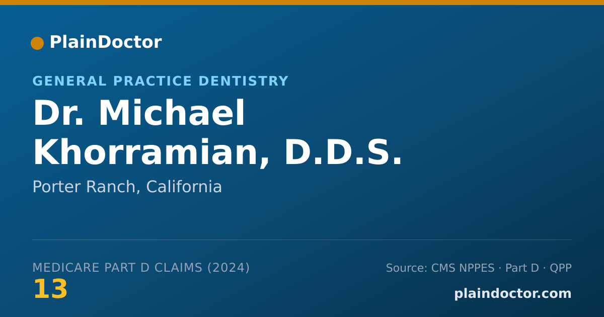 Shareable card for Michael Khorramian, D.D.S. - General Practice Dentistry, Porter Ranch, CA