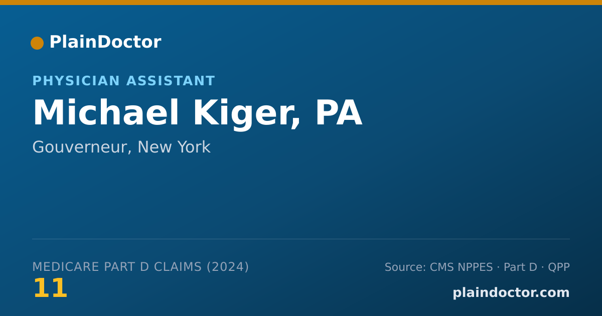 Shareable card for Michael Kiger, PA - Physician Assistant, Gouverneur, NY