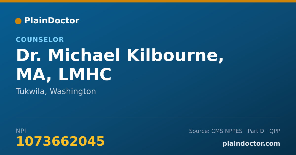 Shareable card for Michael Kilbourne, MA, LMHC - Counselor, Tukwila, WA