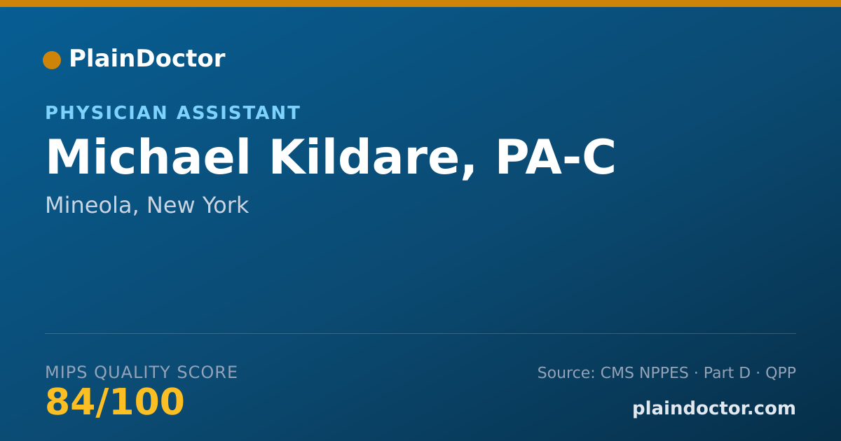 Shareable card for Michael Kildare, PA-C - Physician Assistant, Mineola, NY