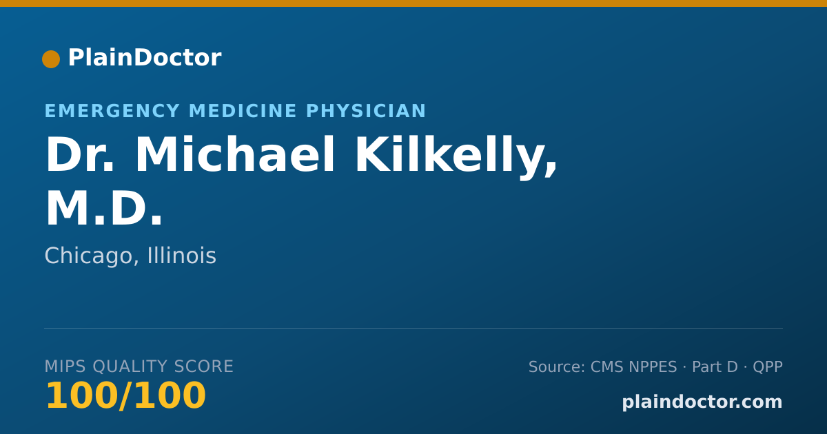 Shareable card for Michael Kilkelly, M.D. - Emergency Medicine Physician, Chicago, IL