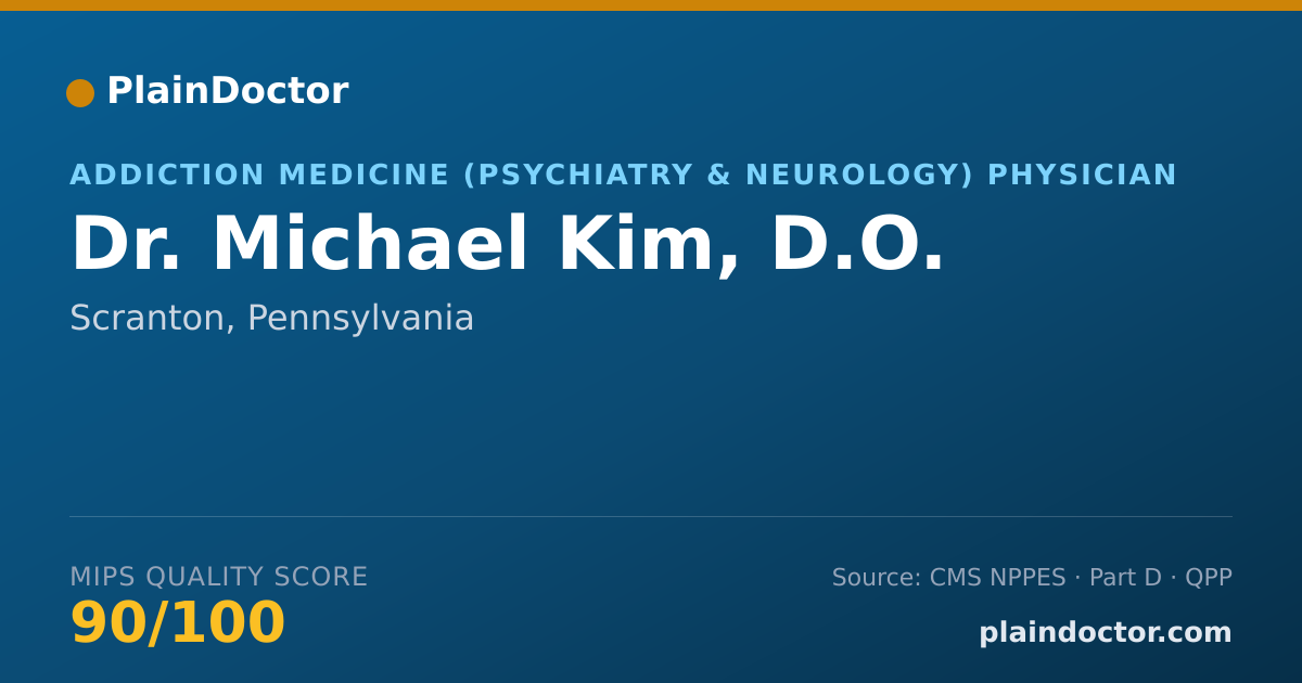 Shareable card for Michael Kim, D.O. - Addiction Medicine (Psychiatry & Neurology) Physician, Scranton, PA