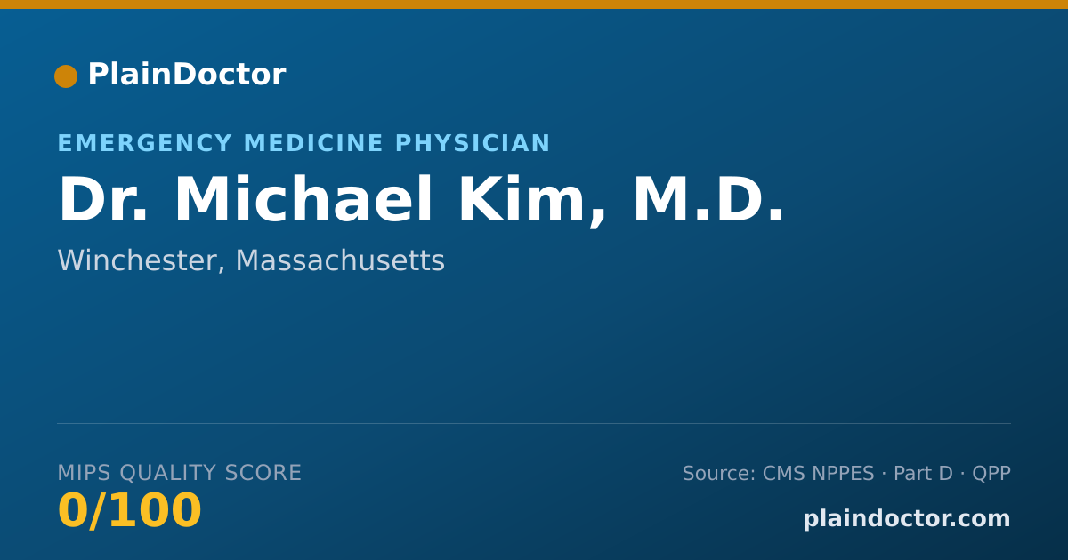 Shareable card for Michael Kim, M.D. - Emergency Medicine Physician, Winchester, MA