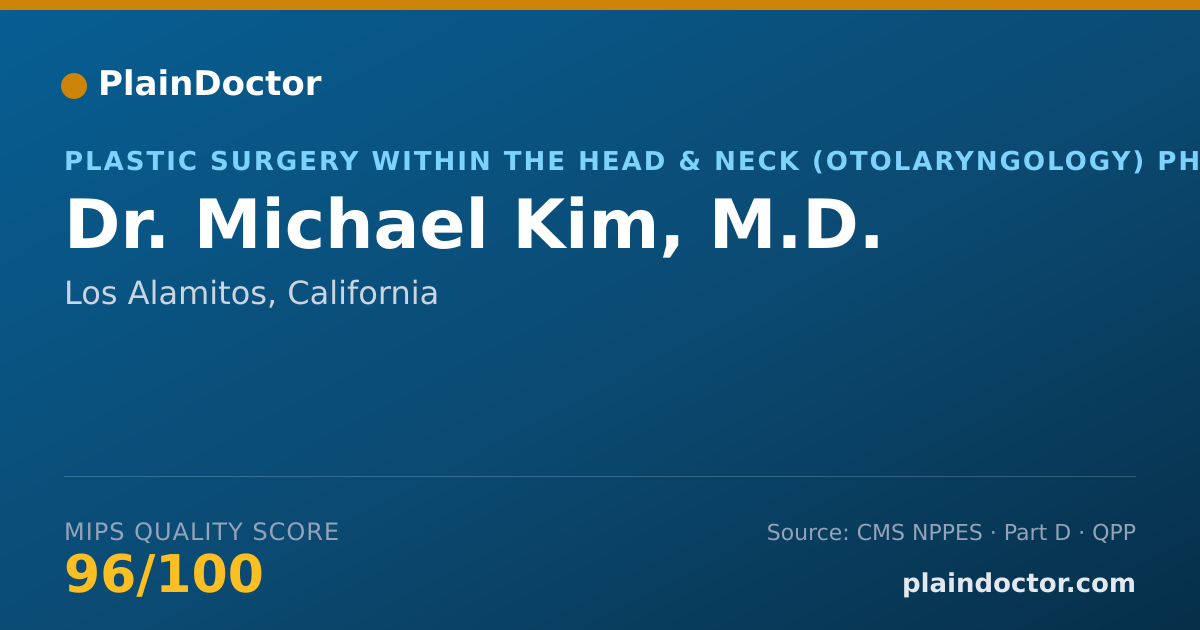 Shareable card for Michael Kim, M.D. - Plastic Surgery within the Head & Neck (Otolaryngology) Physician, Los Alamitos, CA