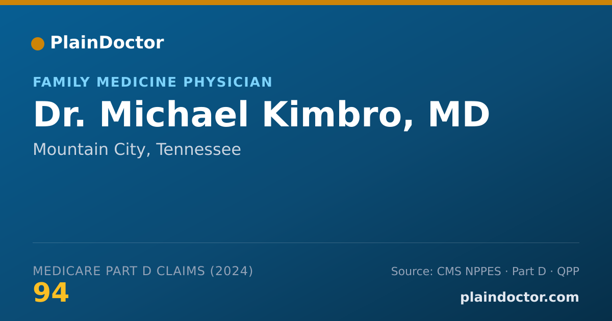 Shareable card for Michael Kimbro, MD - Family Medicine Physician, Mountain City, TN