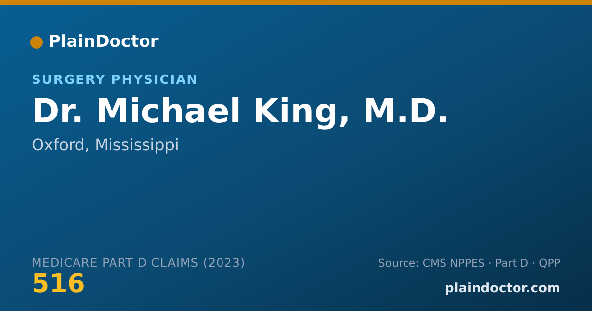 Shareable card for Michael King, M.D. - Surgery Physician, Oxford, MS