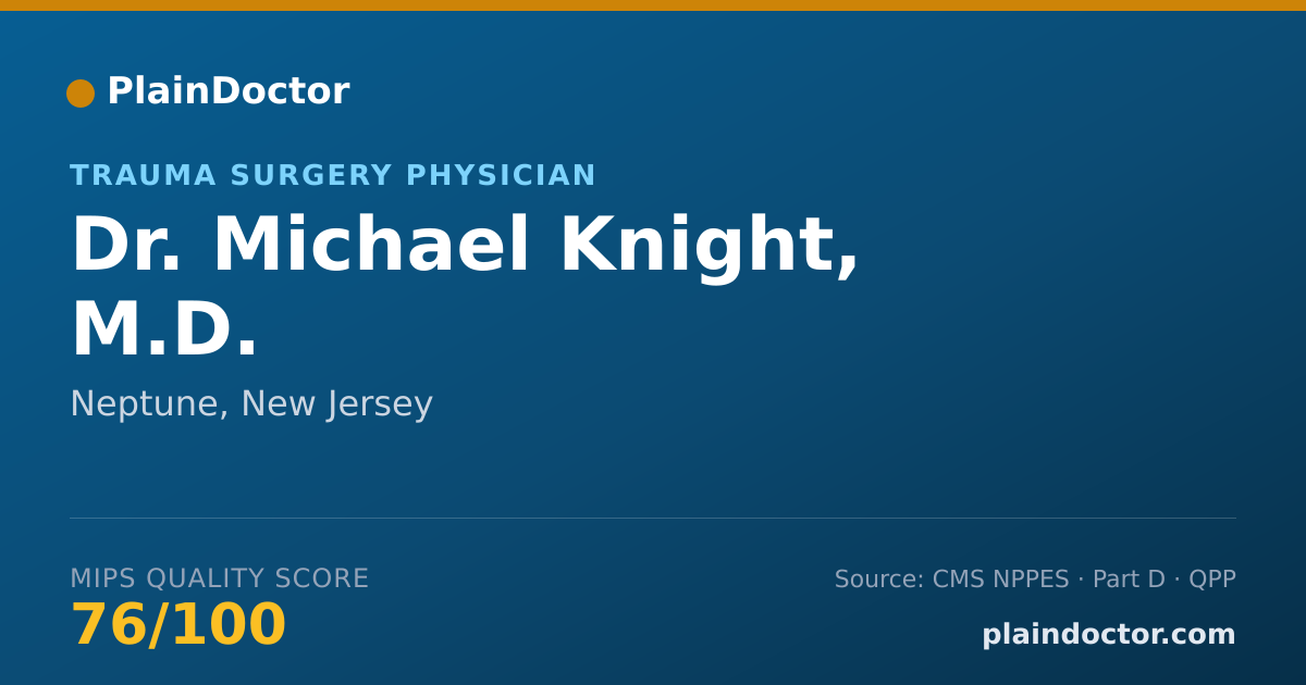Shareable card for Michael Knight, M.D. - Trauma Surgery Physician, Neptune, NJ