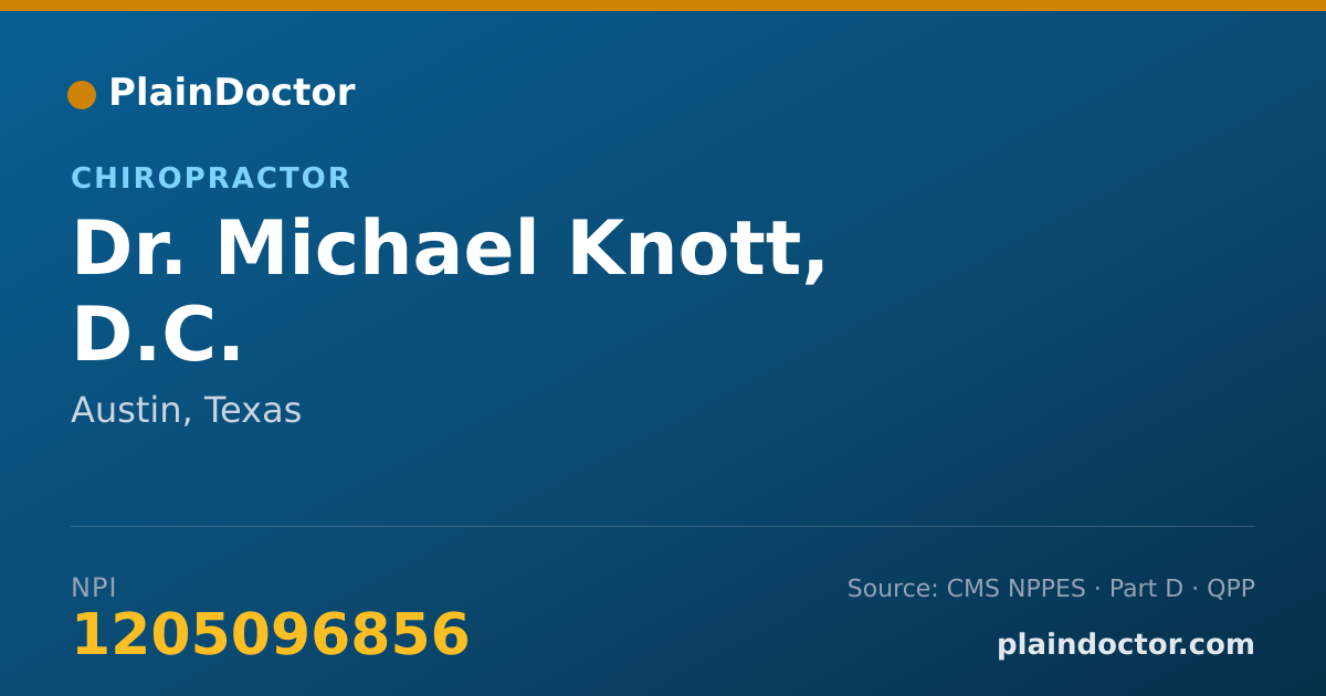 Shareable card for Michael Knott, D.C. - Chiropractor, Austin, TX