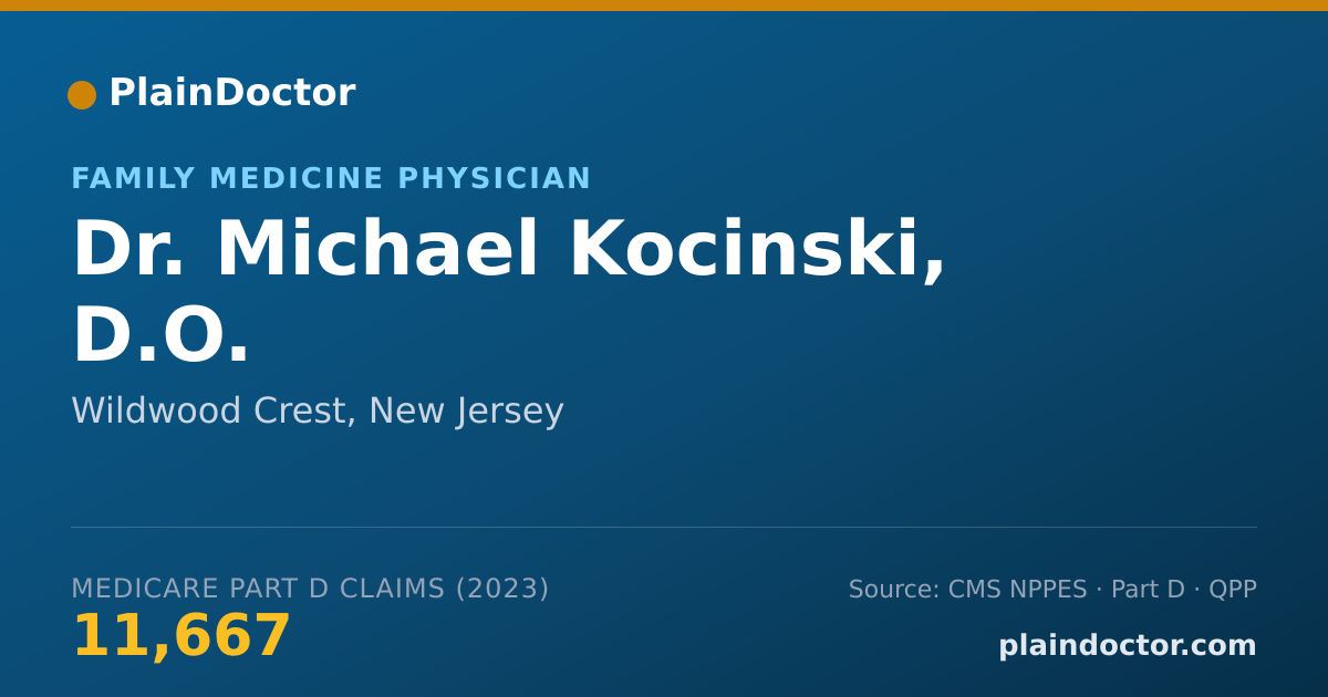 Shareable card for Michael Kocinski, D.O. - Family Medicine Physician, Wildwood Crest, NJ