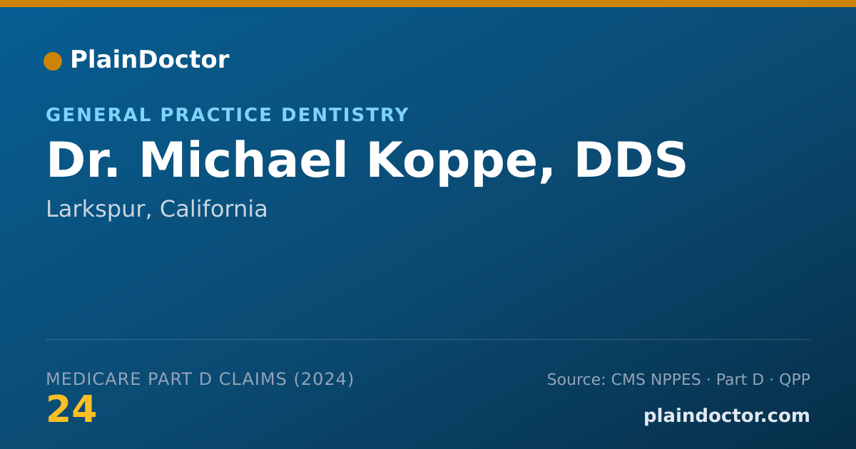 Shareable card for Michael Koppe, DDS - General Practice Dentistry, Larkspur, CA