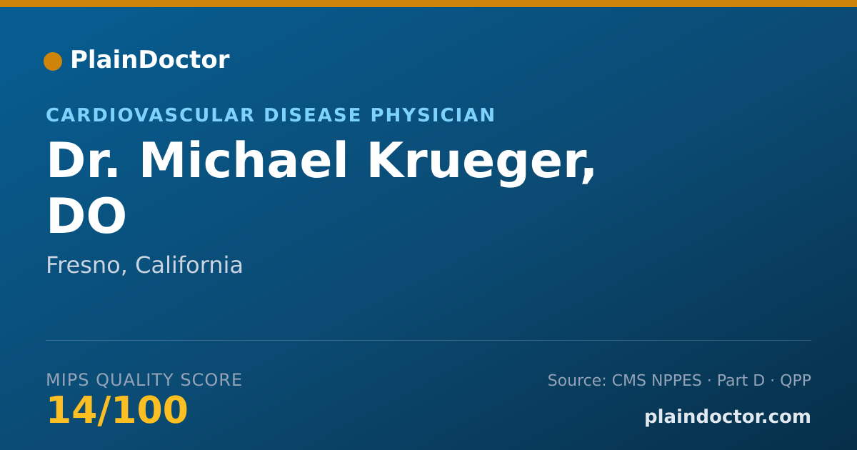 Shareable card for Michael Krueger, DO - Cardiovascular Disease Physician, Fresno, CA
