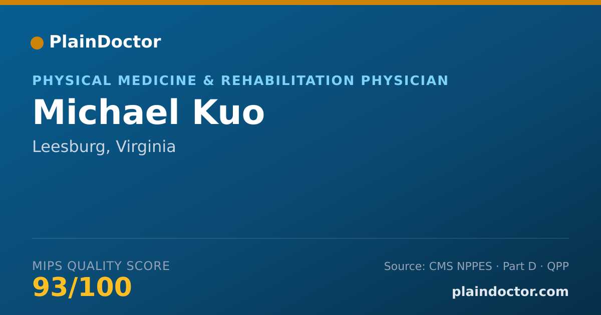 Shareable card for Michael Kuo - Physical Medicine & Rehabilitation Physician, Leesburg, VA