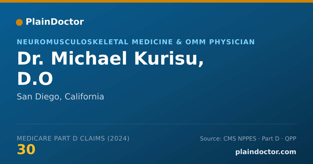 Shareable card for Michael Kurisu, D.O - Neuromusculoskeletal Medicine & OMM Physician, San Diego, CA