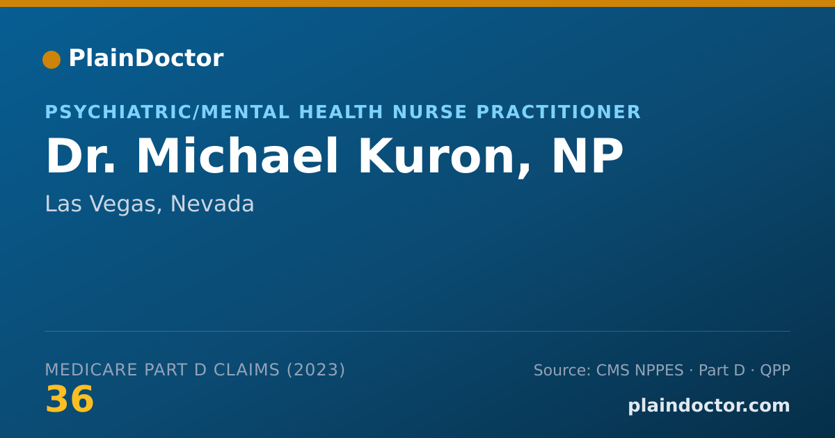 Shareable card for Michael Kuron, NP - Psychiatric/Mental Health Nurse Practitioner, Las Vegas, NV