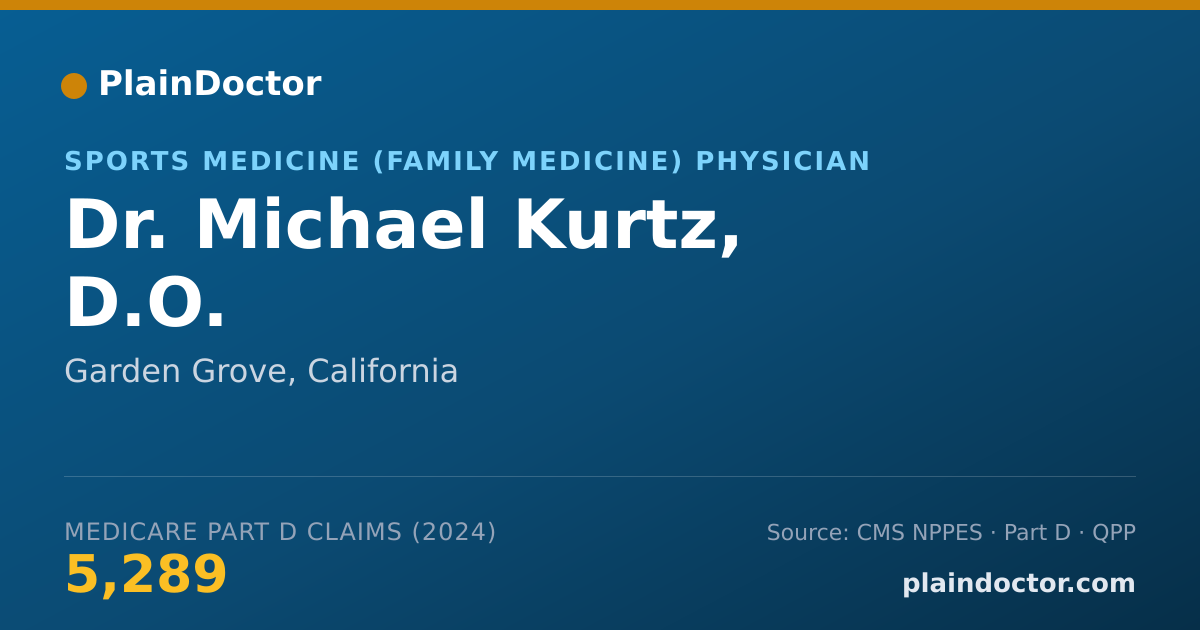 Shareable card for Michael Kurtz, D.O. - Sports Medicine (Family Medicine) Physician, Garden Grove, CA