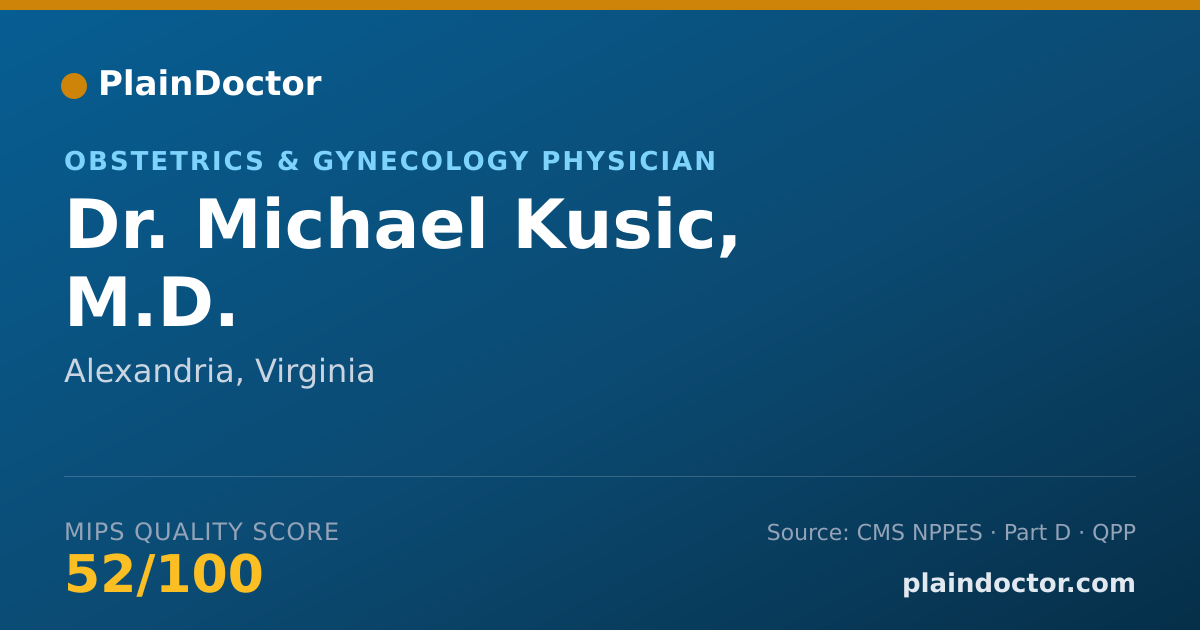 Shareable card for Michael Kusic, M.D. - Obstetrics & Gynecology Physician, Alexandria, VA