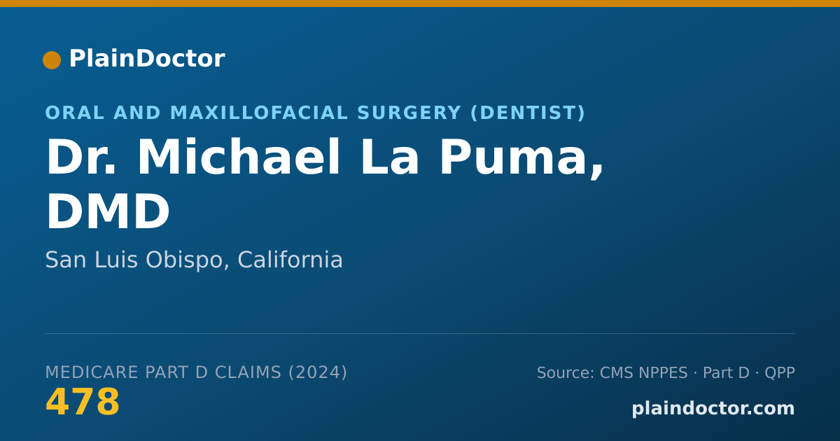 Shareable card for Michael La Puma, DMD - Oral and Maxillofacial Surgery (Dentist), San Luis Obispo, CA