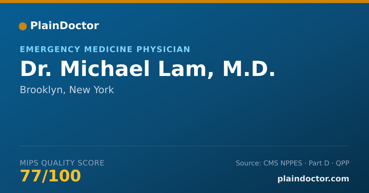 Shareable card for Michael Lam, M.D. - Emergency Medicine Physician, Brooklyn, NY