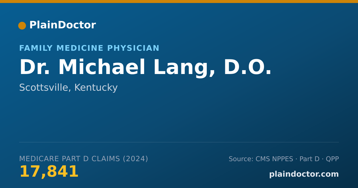 Shareable card for Michael Lang, D.O. - Family Medicine Physician, Scottsville, KY