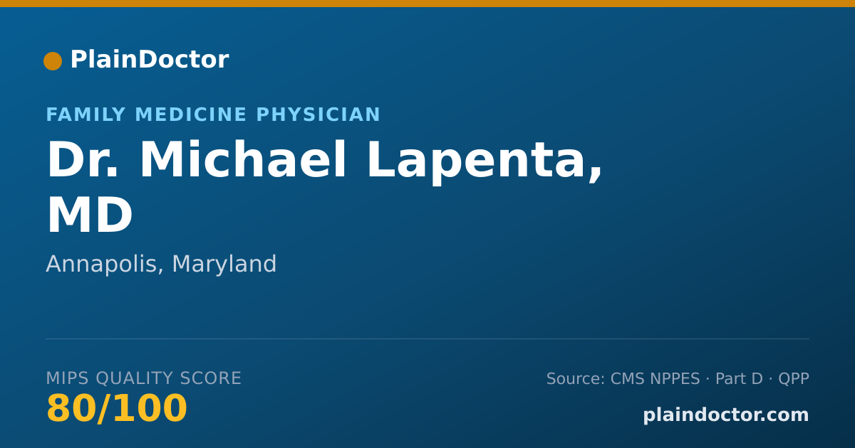 Shareable card for Michael Lapenta, MD - Family Medicine Physician, Annapolis, MD
