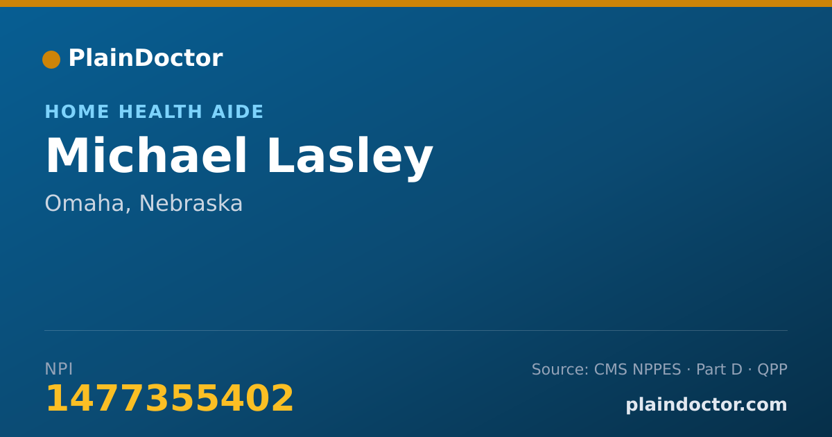 Shareable card for Michael Lasley - Home Health Aide, Omaha, NE