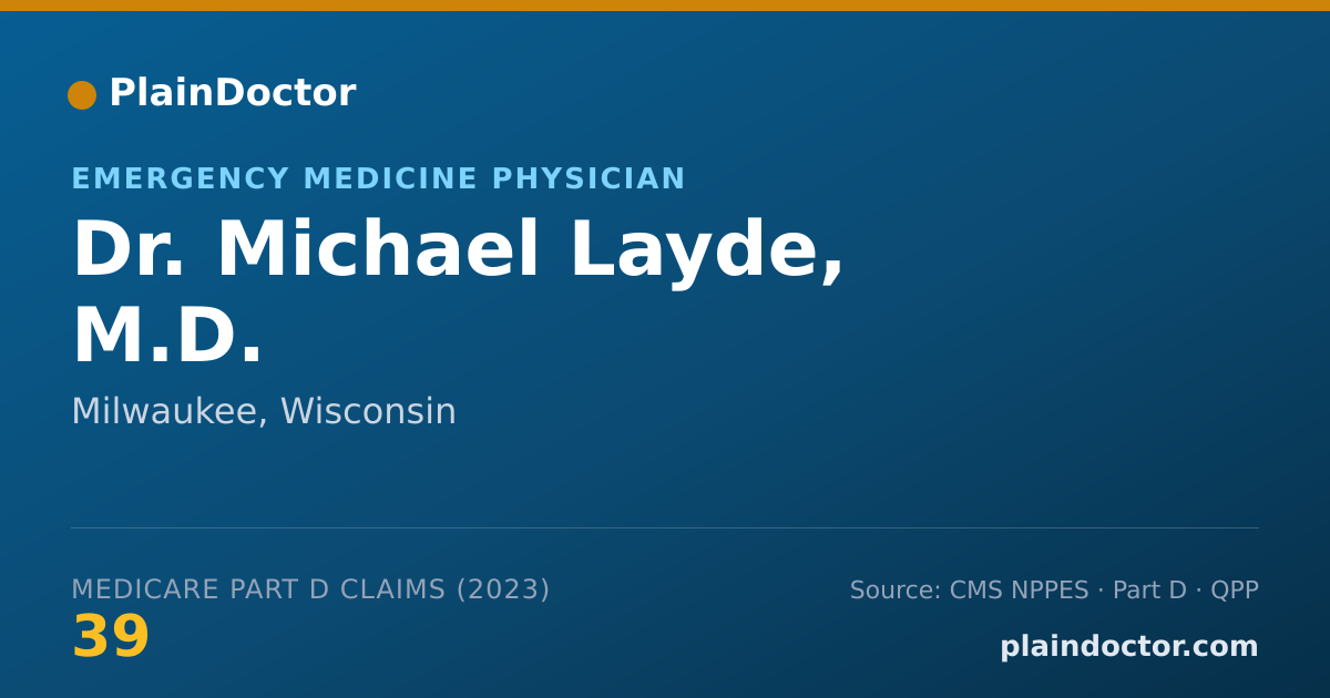 Shareable card for Michael Layde, M.D. - Emergency Medicine Physician, Milwaukee, WI