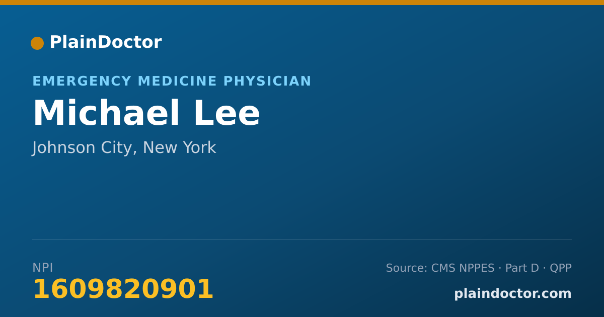 Shareable card for Michael Lee - Emergency Medicine Physician, Johnson City, NY