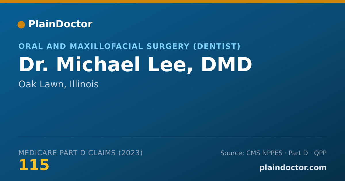 Shareable card for Michael Lee, DMD - Oral and Maxillofacial Surgery (Dentist), Oak Lawn, IL