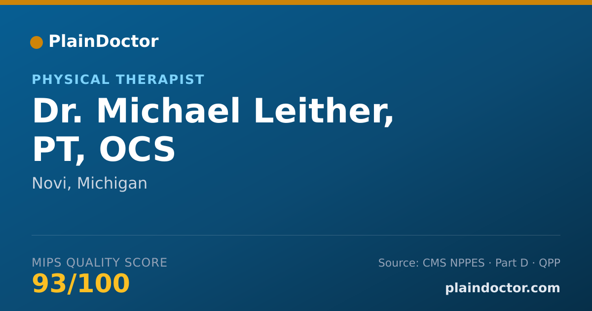 Shareable card for Michael Leither, PT, OCS - Physical Therapist, Novi, MI