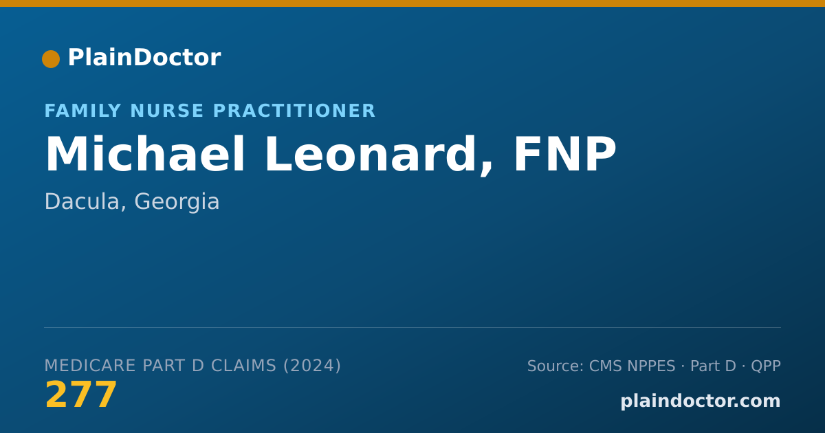 Shareable card for Michael Leonard, FNP - Family Nurse Practitioner, Dacula, GA