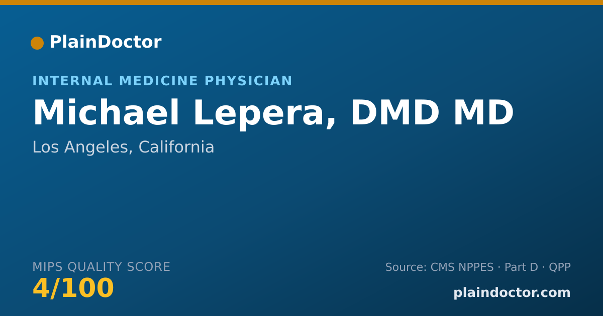 Shareable card for Michael Lepera, DMD MD - Internal Medicine Physician, Los Angeles, CA